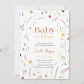Baby in Bloom gender neutral Baby Shower  招待状 (正面)