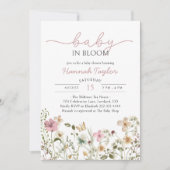 Baby in Bloom Girl Baby Shower 招待状 (正面)