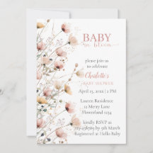 baby in bloom girl baby shower invitation