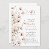 baby in bloom girl baby shower invitation 招待状 (正面/裏面)