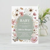 Baby in Bloom Girl Shower Invitation 招待状 (スタンド正面)