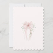 Baby in Bloom Greenery Bow Elegant Baby shower 招待状 (裏面)
