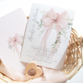 Baby in Bloom Greenery Bow Elegant Baby shower 招待状