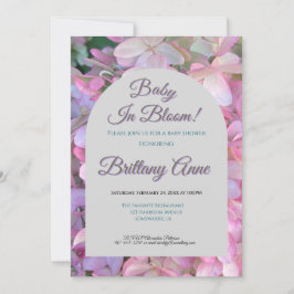 Baby in Bloom Hydrangea Baby Shower Invitation 招待状
