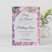 Baby in Bloom Hydrangea Baby Shower Invitation 招待状 (スタンド正面)