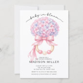 Baby in Bloom Hydrangea Baby Shower Invite 招待状 (正面)