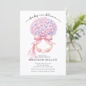 Baby in Bloom Hydrangea Baby Shower Invite 招待状 (スタンド正面)