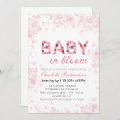 Baby in Bloom Invitation | Spring baby shower 招待状 (正面/裏面)