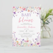 Baby in Bloom Little Wildflower Baby Shower  招待状 (スタンド正面)