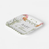 Baby in Bloom Meadow Flowers Watercolor  ペーパープレート (傾斜あり)