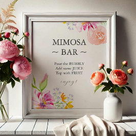 Baby In Bloom Mimosa Bar Sign フォトプリント