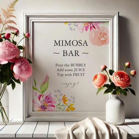 Baby In Bloom Mimosa Bar Sign フォトプリント