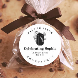 Baby in Bloom Minimalist Crystal Floral ラウンドシール