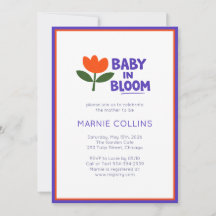 Baby in Bloom Minimalist Modern Trendy Baby Shower