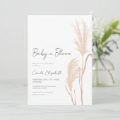 Baby in Bloom Pampas Grass Baby Shower 招待状 (スタンド正面)
