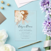 Baby in Bloom Pampas Grass Boho Floral Shower アクリル招待状 (インサイチュ (ウェディング))
