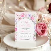 Baby In Bloom Pastel Pink Floral Arch Baby Shower 招待状