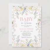 Baby in Bloom Pastel Wildflowers Baby Shower 招待状 (正面)