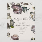 Baby in Bloom Peony Floral Baby Shower 招待状 (正面/裏面)