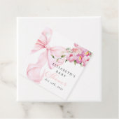 Baby in Bloom Pink Bow Baby Shower フェイバータグ (インサイチュ)