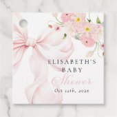 Baby in Bloom Pink Bow Baby Shower フェイバータグ (正面)