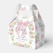 Baby in Bloom Pink Bow Baby Shower フェイバーボックス (正面サイド)