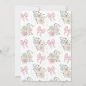 Baby in Bloom Pink Bow Baby Shower 招待状 (裏面)