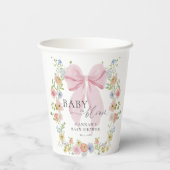 Baby in Bloom Pink Bow Baby Shower 紙コップ (裏面)
