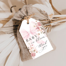 Baby In Bloom Pink Bow Baby Shower Gift Tag ギフトタグ