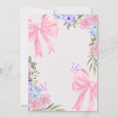 Baby In Bloom Pink Bow Baby Shower Invitation 招待状 (裏面)