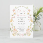 Baby in Bloom Pink Bow Baby Shower Invitation 招待状 (スタンド正面)