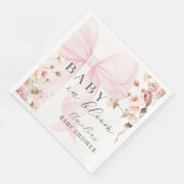 Baby In Bloom Pink Bow Baby Shower Napkins (コーナー)