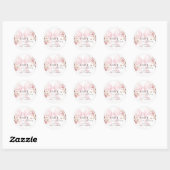 Baby In Bloom Pink Bow Baby Shower Sticker ラウンドシール (シート)