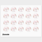 Baby In Bloom Pink Bow Baby Shower Sticker ラウンドシール (シート)