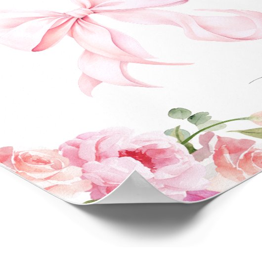Baby in Bloom Pink Bow Cards & Gifts ポスター (角)