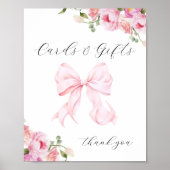 Baby in Bloom Pink Bow Cards & Gifts ポスター (正面)