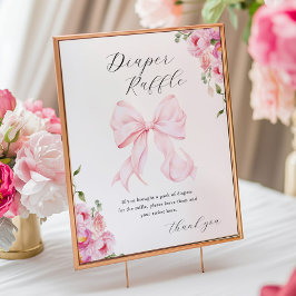Baby in Bloom Pink Bow Diaper Raffle ポスター