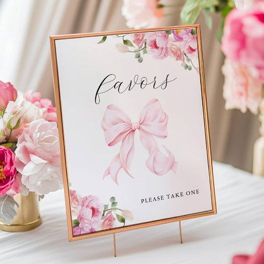 Baby in Bloom Pink Bow Favors ポスター