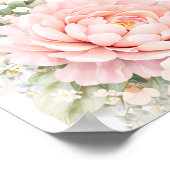 Baby in Bloom Pink Bow Floral Baby Shower Welcome ポスター (角)