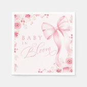 Baby in Bloom Pink  Bow Napkins  スタンダードカクテルナプキン (正面)
