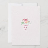 Baby in Bloom Pink Floral Baby Shower Invitation 招待状 (裏面)