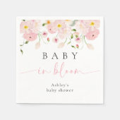 Baby In Bloom Pink Floral Baby Shower Napkins スタンダードカクテルナプキン (正面)