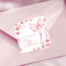 Baby in Bloom Pink Floral Stickers  スクエアシール