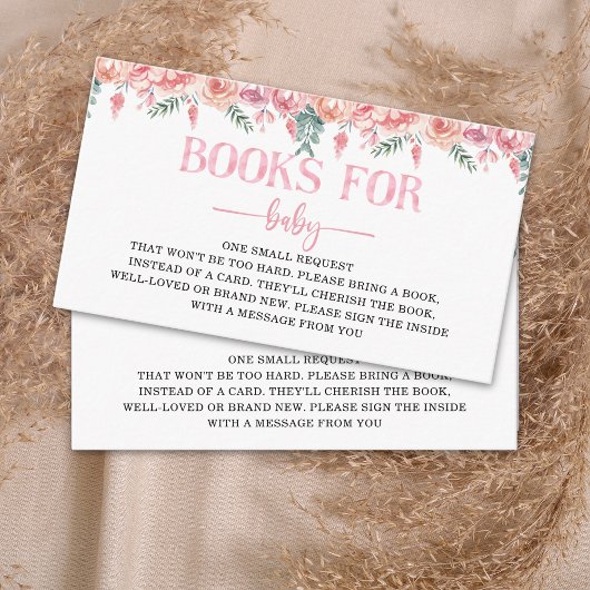 Baby in Bloom – Pink Rose Garden Baby Shower エンクロージャーカード