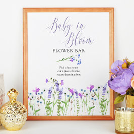 Baby in Bloom Purple Wildflower Flower Bar ポスター
