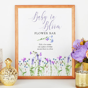 Baby in Bloom Purple Wildflower Flower Bar ポスター