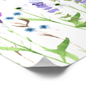 Baby in Bloom Purple Wildflower Flower Bar ポスター (角)