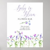Baby in Bloom Purple Wildflower Flower Bar ポスター (正面)