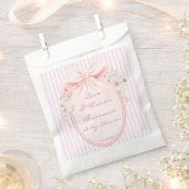 Baby in bloom retro preppy bow baby shower custom フェイバーバッグ (クリップ留めされた状態)