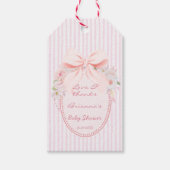 Baby in bloom retro preppy bow baby shower favor ギフトタグ (正面)